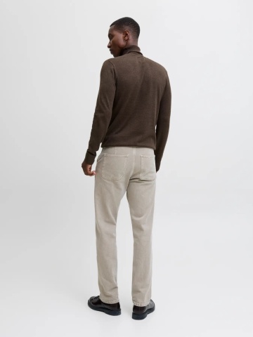 Jack & Jones Pulover tricotat barbati, cu guler inalt, Regular fit, JJEEMIL, Maro inchis - Img 7