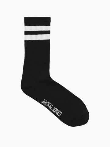 Jack & Jones Set 3 perechi de sosete tenis, barbati, JACTRAVIS, cu logo, Negru - Img 2