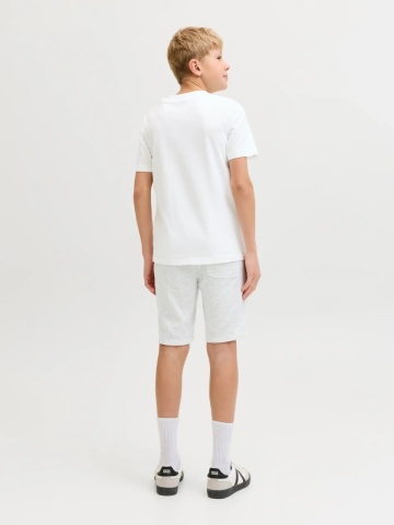 Jack & Jones Set pantaloni scurti si tricou baieti, din bumbac, Regular fit, Alb - Img 2