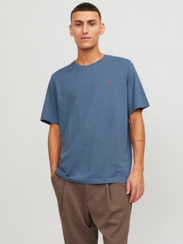 Jack & Jones Tricou barbati JJEPAULOS TEE SS, Standard Fit, Albastru inchis