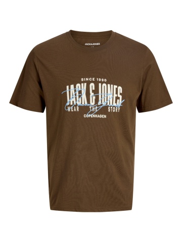 Jack & Jones Tricou la baza gatului baieti, din bumbac, Regular fit, Maro
