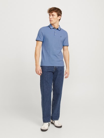 Jack & Jones Tricou polo barbati, Slim fit cu guler contrast, Albastru - Img 9