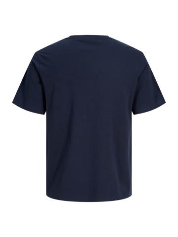 Jack & Jones Tricou simplu, barbati, din 100% bumbac, cu imprimeu cu logo, Bleumarin inchis - Img 9