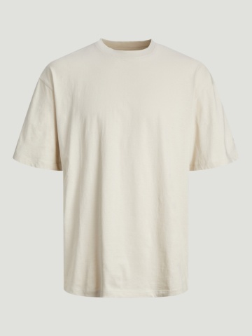 Jack & Jones, Tricou simplu, Bradley, barbati, din bumbac, Relaxed fit, Bej - Img 8