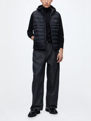 Jack & Jones Vesta barbati, cu gluga si fermoar, Regular fit, JJEKINGSLEY, Negru - Img 4