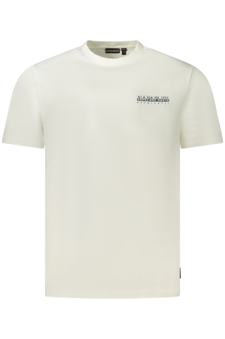 Napapijri Tricou barbati, cu imprimeu grafic pe fata si pe spate, Regular Fit, Alb - Img 1