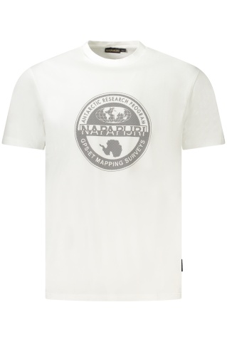 Napapijri Tricou S-Bollo barbati, cu imprimeu grafic, Regular Fit, Alb - Img 1