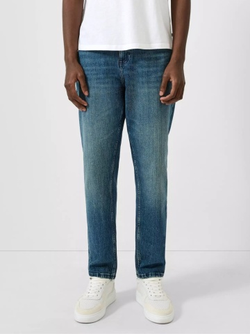Q/S by s.Oliver Blugi barbati Devon, cu talie medie, Relaxed fit, Tapered Leg, Bleumarin inchis - Img 3