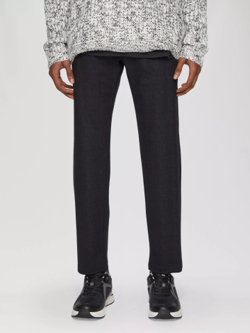 Q/S by s.Oliver Pantaloni chino barbati, casual, cu talie medie si croiala Slim fit, Negru