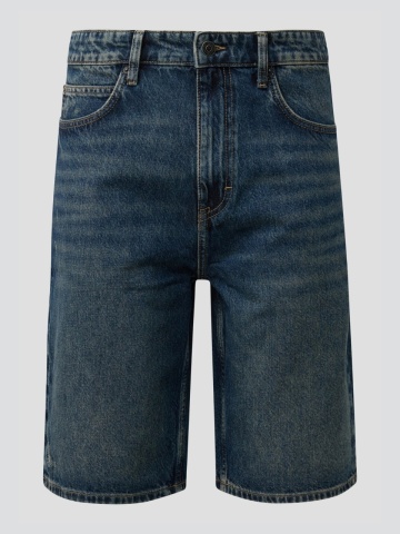 Q/S by s.Oliver Pantaloni scurti de blug barbati, din bumbac, cu talie medie, Loose fit, Albastru inchis - Img 6