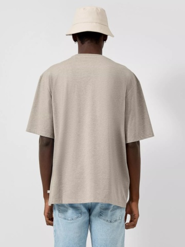 Q/S by s.Oliver Tricou barbati din amestec de bumbac, Relaxed fit, Bej - Img 2