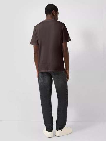 Q/S by s.Oliver Tricou barbati, la baza gatului, din bumbac, Regular Fit, Maro inchis - Img 5