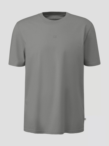 Q/S by s.Oliver Tricou barbati, la baza gatului, din bumbac, Regular Fit, Gri - Img 6