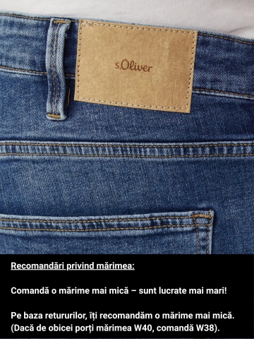 s.Oliver Big Sizes Blugi barbati big size Casby, cu talie medie, Relaxed Fit, Straight Leg, Albastru - Img 3