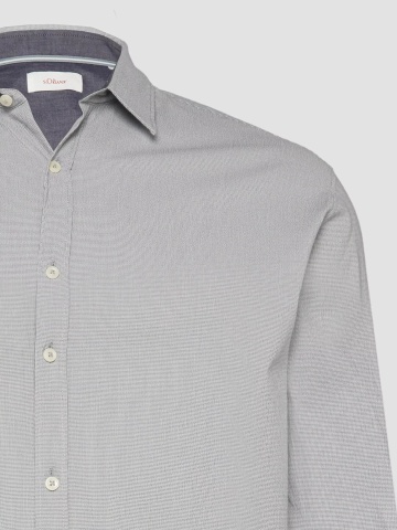 s.Oliver Big Sizes Camasa barbati big sizes, cu maneca lunga, Regular fit, Gri deschis - Img 8