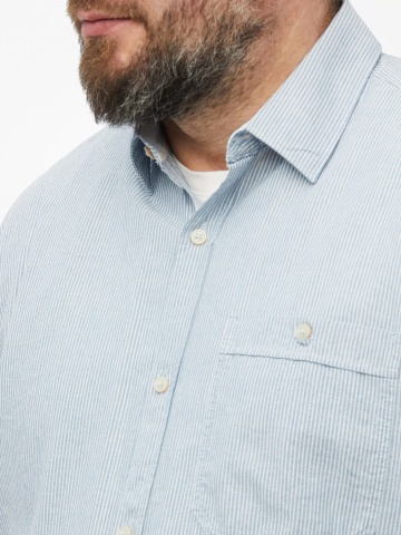 s.Oliver Big Sizes Camasa casual, barbati big sizes, din bumbac, Regular fit, Albastru - Img 3
