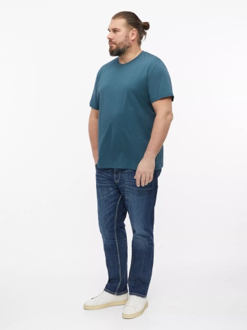 s.Oliver Big Sizes Tricou barbati big sizes cu decolteu la baza gatului, din bumbac, Albastru - Img 5