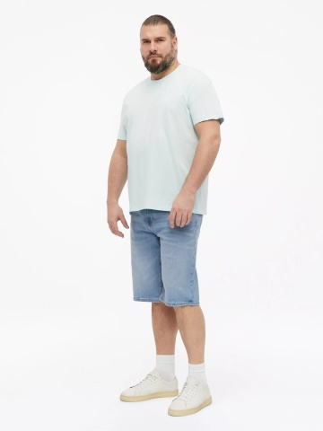 s.Oliver Big Sizes Tricou barbati big sizes cu decolteu la baza gatului, din bumbac, Turcoaz - Img 5