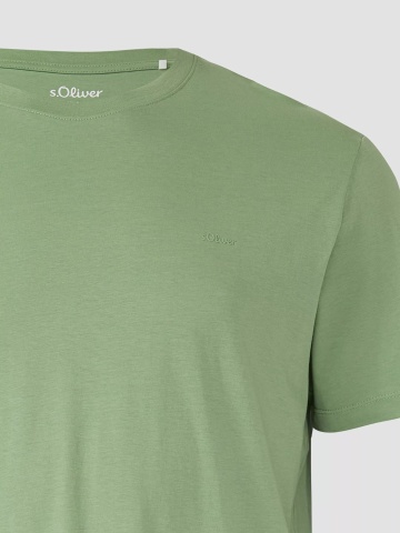 s.Oliver Big Sizes Tricou barbati big sizes, cu decolteu la baza gatului, din bumbac, Verde deschis - Img 9