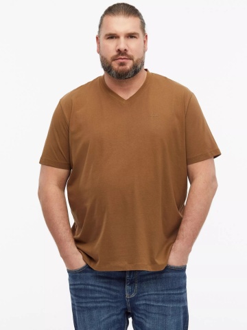 s.Oliver Big Sizes Tricou cu anchior, barbati big sizes, din bumbac, Regular fit, Maro