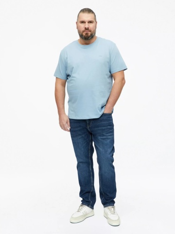 s.Oliver Big Sizes Tricou cu decolteu la baza gatului, barbati big sizes, din bumbac, Regular fit, Albastru - Img 7
