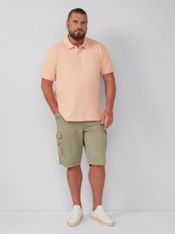 s.Oliver Big Sizes Tricou polo barbati big sizes, Regular fit din bumbac, Portocaliu deschis - Img 5