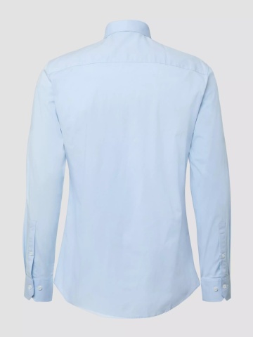 s.Oliver BLACK LABEL, Camasa barbati din amestec de bumbac, cu croiala Tailored fit, Albastru deschis - Img 6