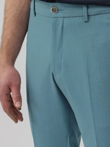 s.Oliver BLACK LABEL Pantaloni costum barbati, cu talie medie si croiala Slim fit, Turcoaz - Img 3