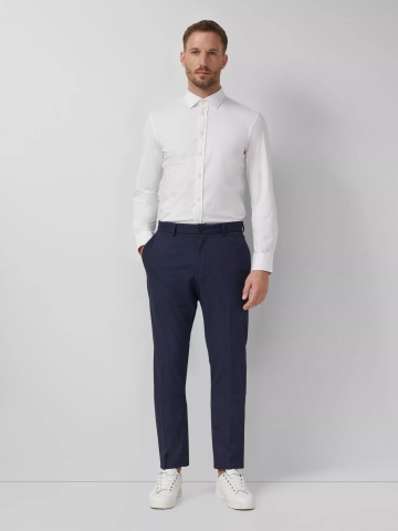 s.Oliver BLACK LABEL Pantaloni costum barbati, Slim fit, Bleumarin inchis - Img 3