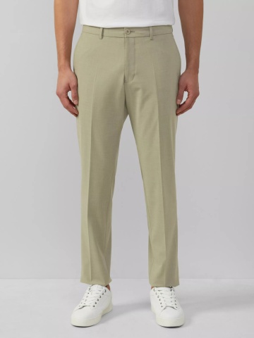 s.Oliver BLACK LABEL Pantaloni costum barbati, Slim fit, Verde masliniu