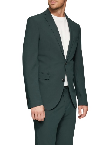 s.Oliver BLACK LABEL Sacou elegant barbati, croiala Slim fit, Verde inchis