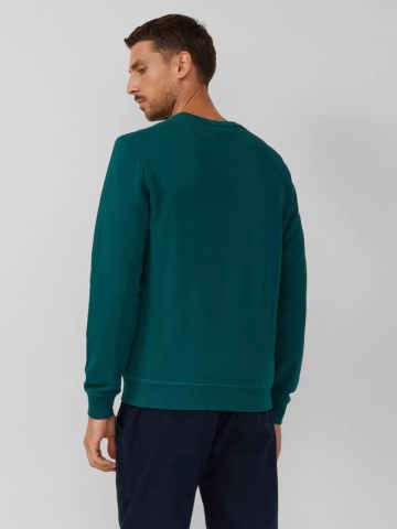 s.Oliver Bluza barbati, cu decolteu la baza gatului, logo, Verde - Img 2