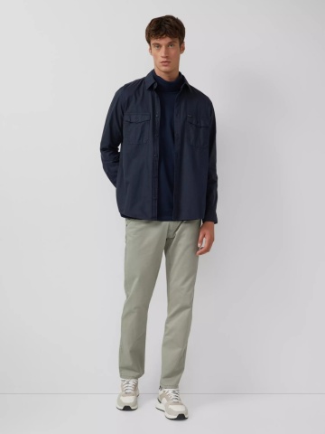 s.Oliver Bluza barbati, cu guler si croiala Regular Fit, Bleumarin inchis - Img 4