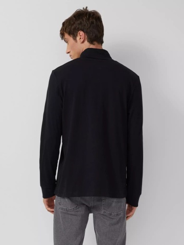 s.Oliver Bluza barbati, cu guler si croiala Regular Fit, Negru - Img 2