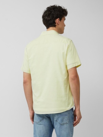 s.Oliver Camasa cu maneca scurta barbati, croiala Slim Fit si design cu un singur buzunar, Galben deschis - Img 2
