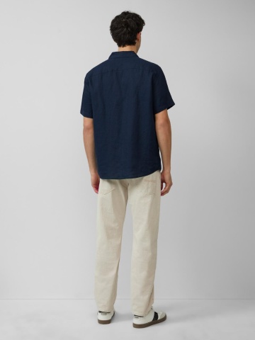 s.Oliver Camasa usoara cu maneca scurta, barbati, din 100% in, Regular fit, Bleumarin inchis - Img 5