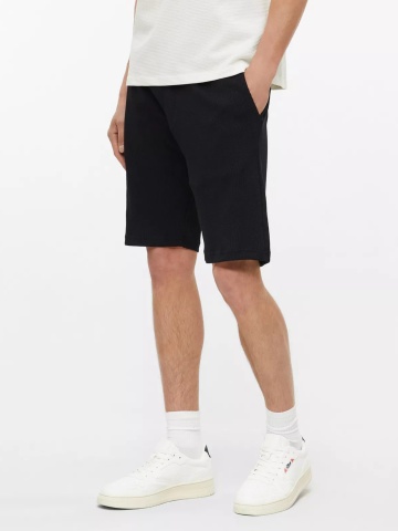 s.Oliver Pantaloni scurti barbati, din amestec de bumbac, cu talie medie, Relaxed fit, Detroit, Negru - Img 2