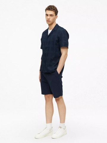 s.Oliver Pantaloni scurti barbati, din bumbac, Relaxed fit, Straight leg, Detroit, Bleumarin inchis - Img 7