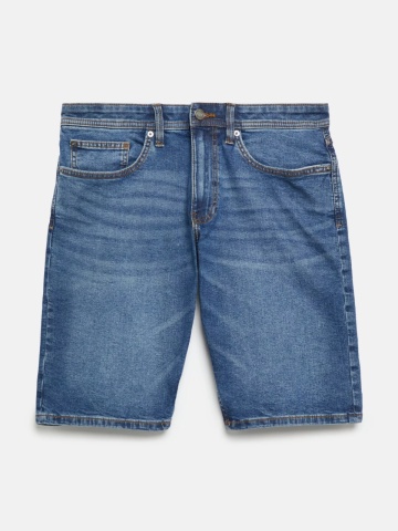 s.Oliver Pantaloni scurti de blug barbati, din bumbac, cu talie medie, Regular fit, Albastru - Img 8