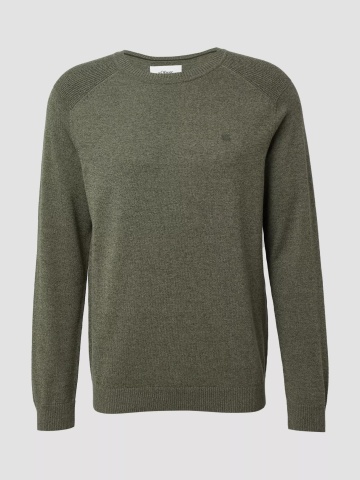 s.Oliver Pulover tricotat barbati cu guler rotund si maneci raglan, Verde inchis - Img 6