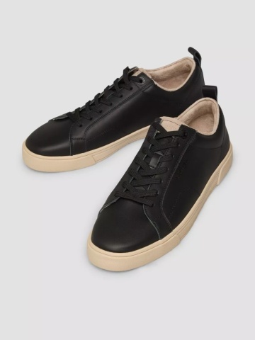 s.Oliver Sneakers barbati, casual din piele naturala, Negru - Img 3