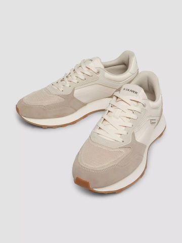 s.Oliver Sneakers casual barbati cu siret, Bej - Img 4
