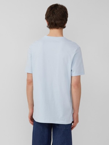 s.Oliver Tricou barbati cu decolteu in V, Regular fit, din bumbac, Albastru deschis - Img 2
