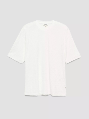 s.Oliver Tricou barbati, din amestec de bumbac, Relaxed fit, Alb - Img 7