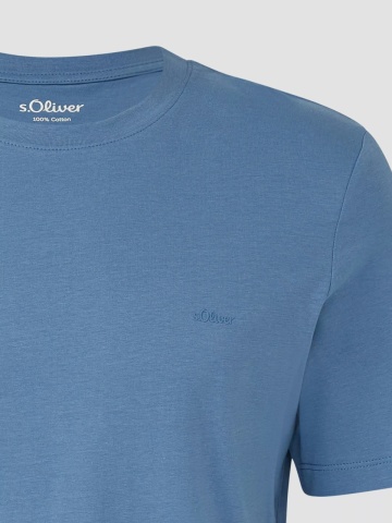 s.Oliver Tricou barbati din bumbac, Regular fit, Albastru inchis - Img 7