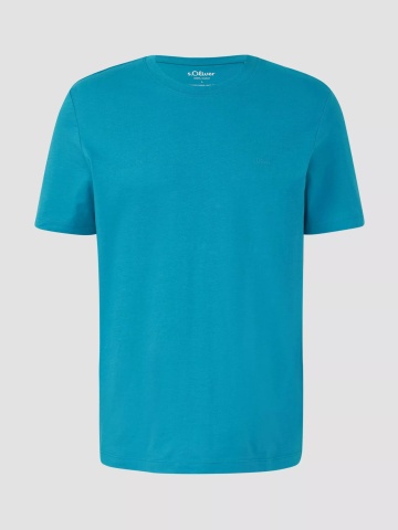s.Oliver Tricou barbati din bumbac, Regular fit, Turcoaz - Img 6