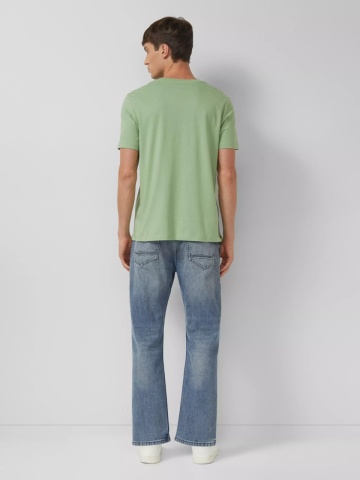 s.Oliver Tricou barbati din bumbac, Regular fit, Verde - Img 5