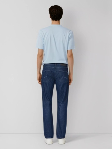 s.Oliver Tricou barbati la baza gatului, din bumbac, Regular fit, Albastru deschis - Img 2