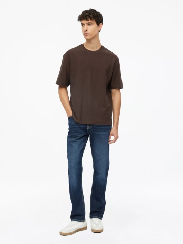 s.Oliver Tricou barbati, la baza gatului, din bumbac, Relaxed Fit, Maro inchis - Img 4