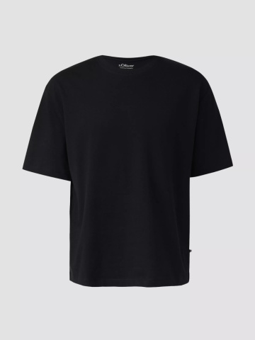 s.Oliver Tricou barbati la baza gatului, din jerseu gros de bumbac, Modern fit, Negru - Img 7